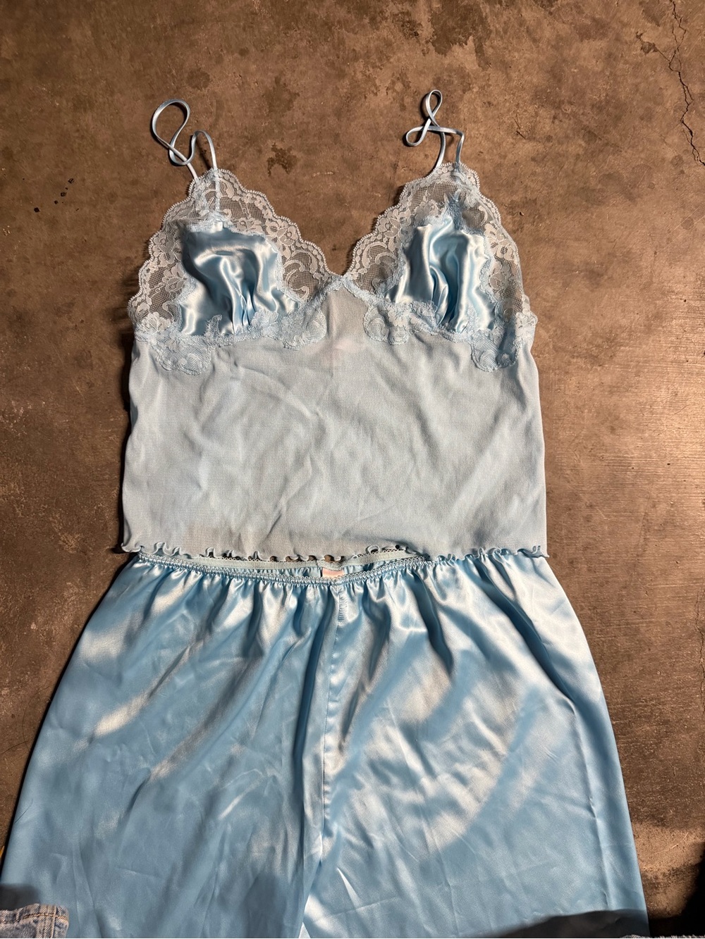 victorias secret light Blue Lace Satin - Women Intimates